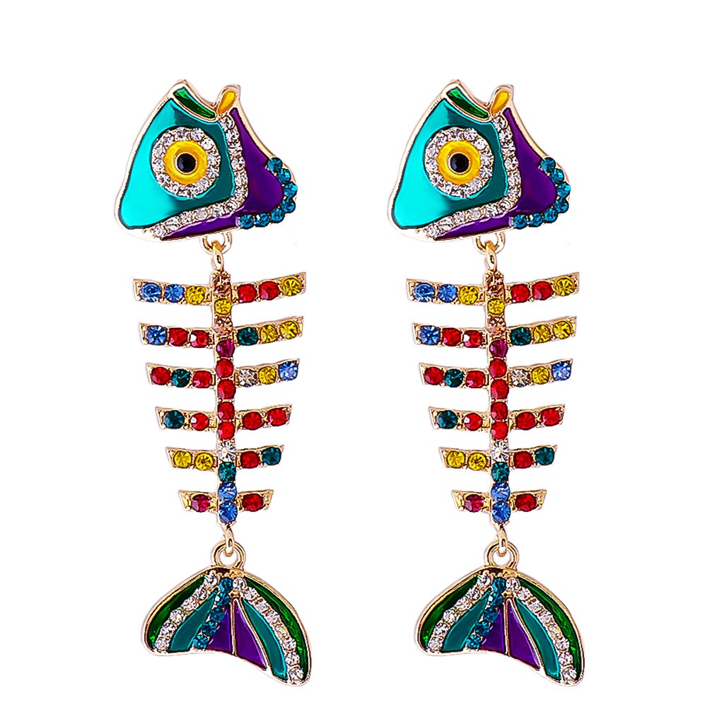 Funky fish gold plated earrings