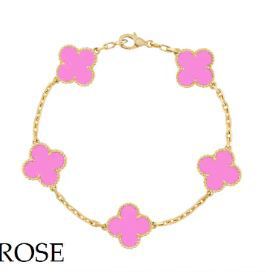 Electroplated 18k gold clover bracelet