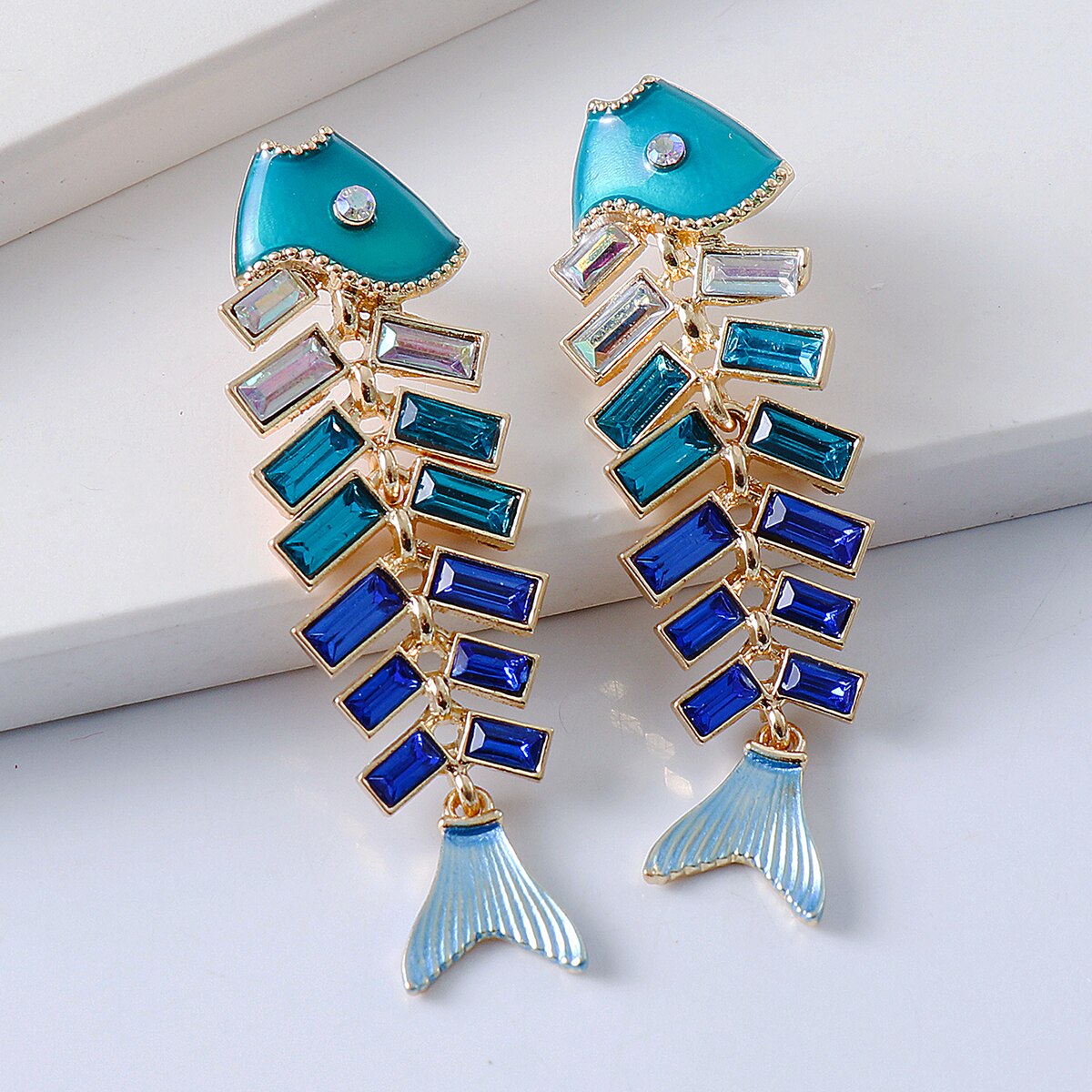 Funky fish gold plated earrings