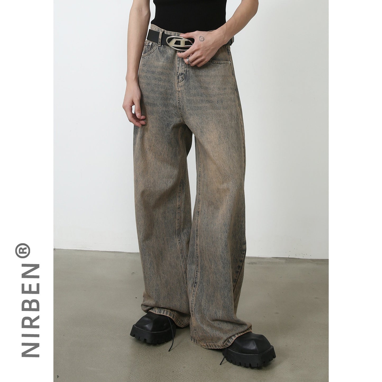 Retro oversized mop pant