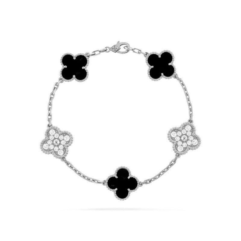 Electroplated 18k gold clover bracelet