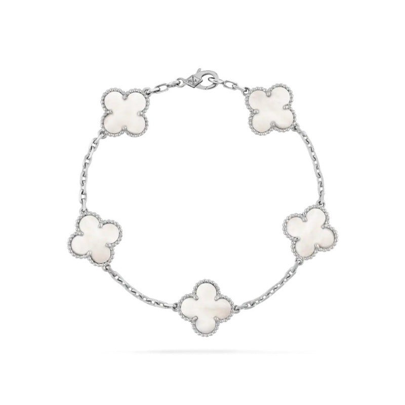 Electroplated 18k gold clover bracelet