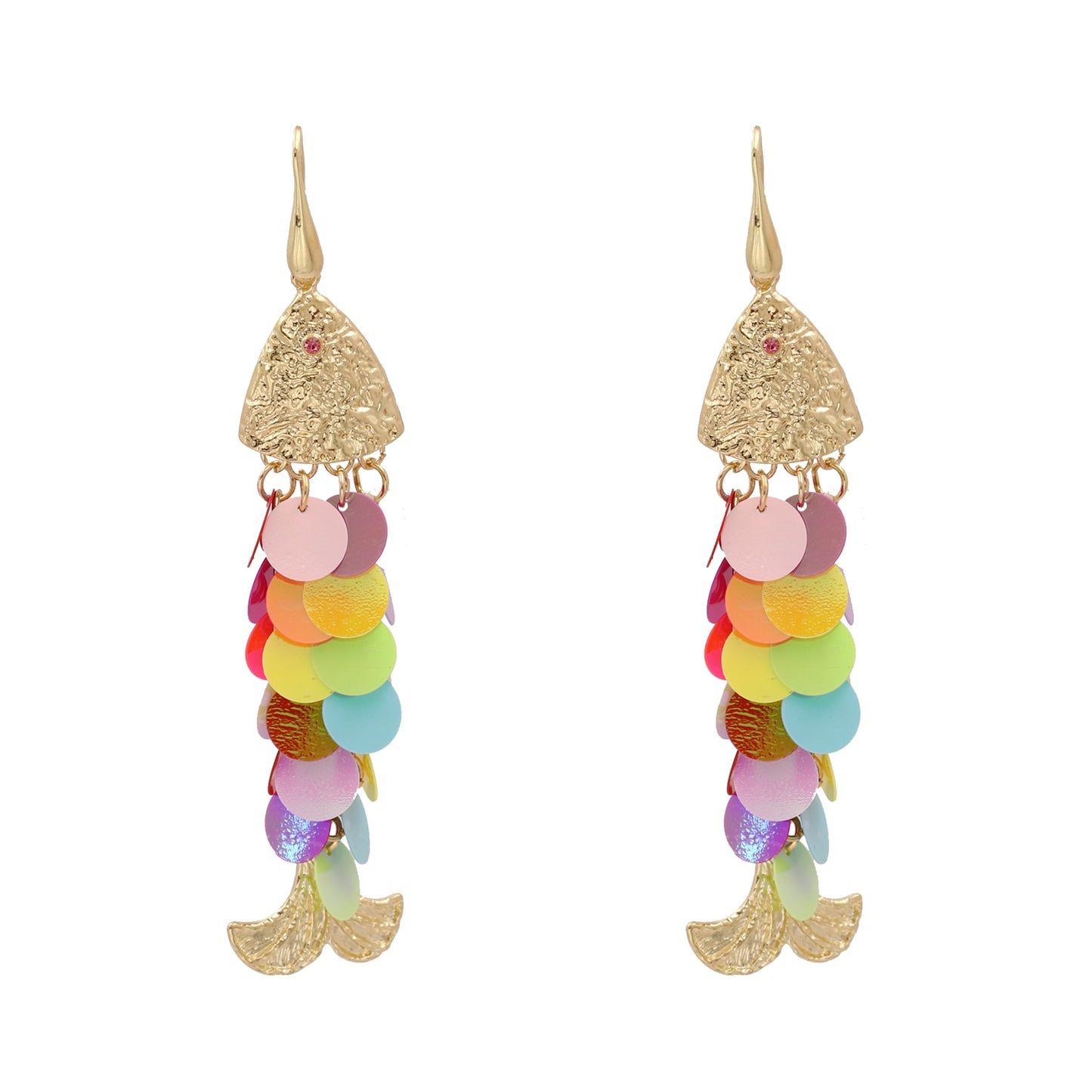 Funky fish gold plated earrings