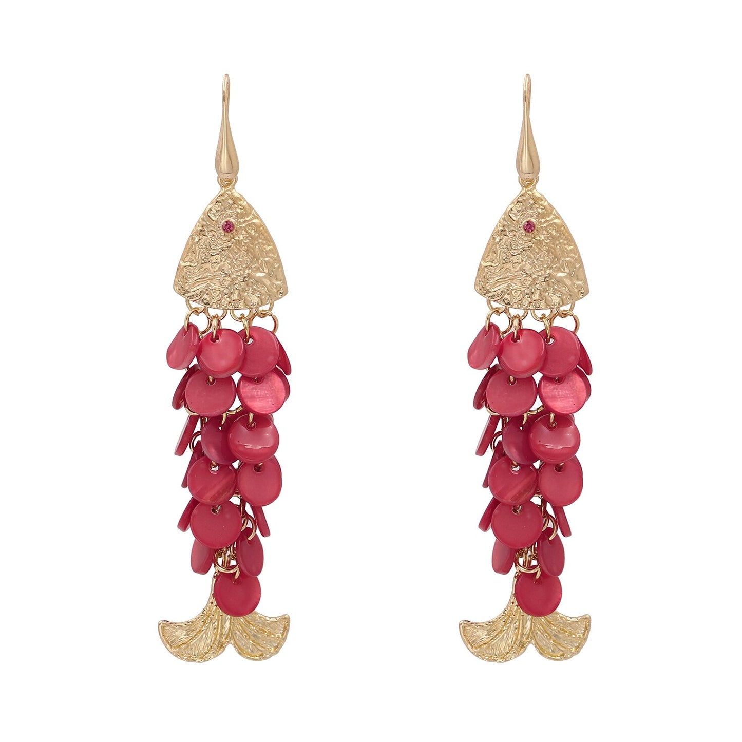Funky fish gold plated earrings