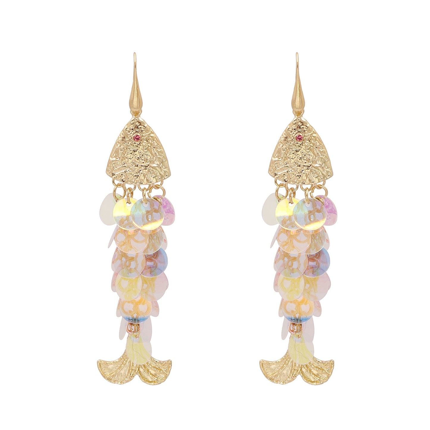 Funky fish gold plated earrings