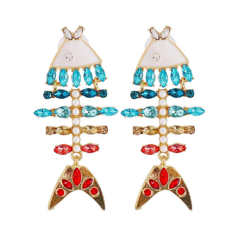 Funky fish gold plated earrings