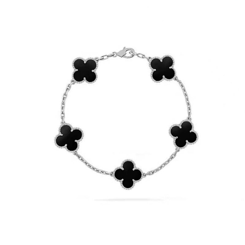 Electroplated 18k gold clover bracelet