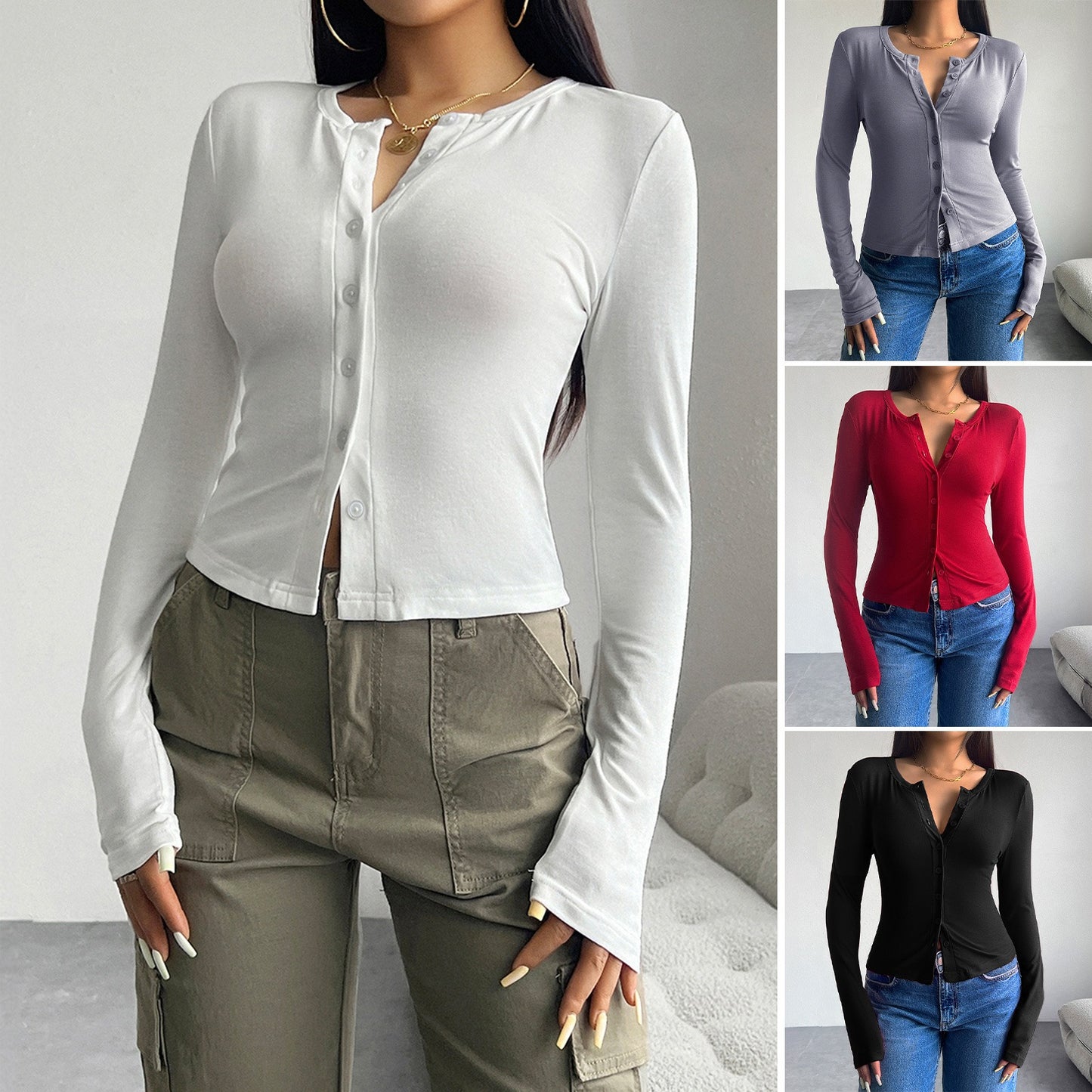 Autumn Y2K slim fit top